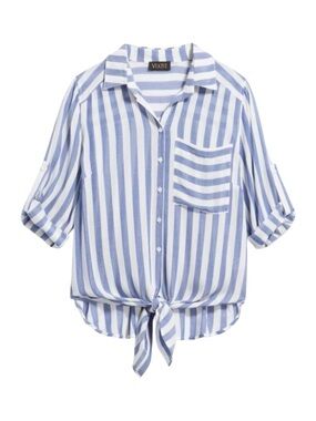 Stitch Fix NWT Vixbe Thompkins Striped Button Up Tie Front Top Shirt Size Small